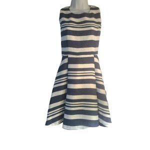 Esley Blue Striped Woven A-Line Dress